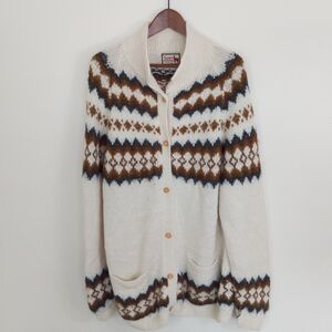 The Alpaca Connection Button Down Fair Isle Cardigan Size XL